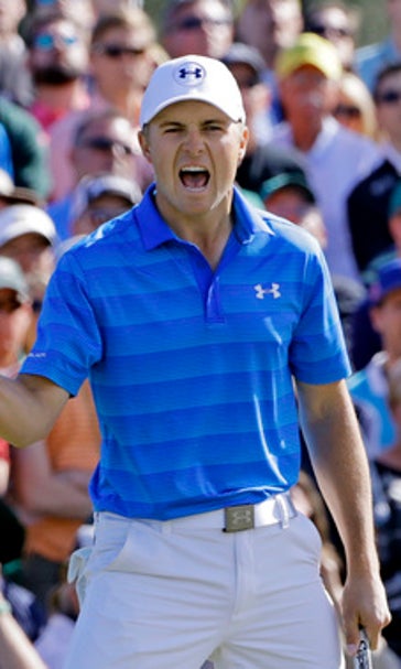 The Latest: Spieth falls out of lead with quadruple-bogey 7